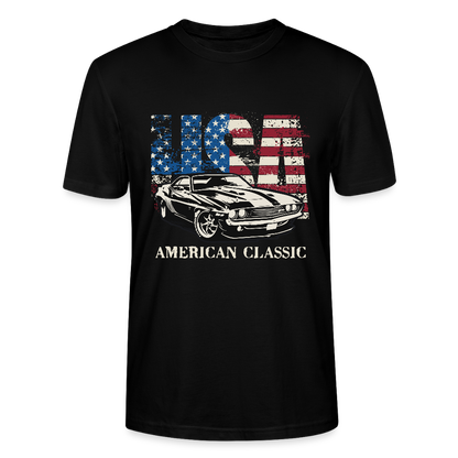 USA American Classic – Muscle Car & Flag - Stanley/Stella Unisex T-Shirt CRAFTER - Schwarz