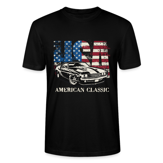 USA American Classic – Muscle Car & Flag - Stanley/Stella Unisex T-Shirt CRAFTER - Schwarz