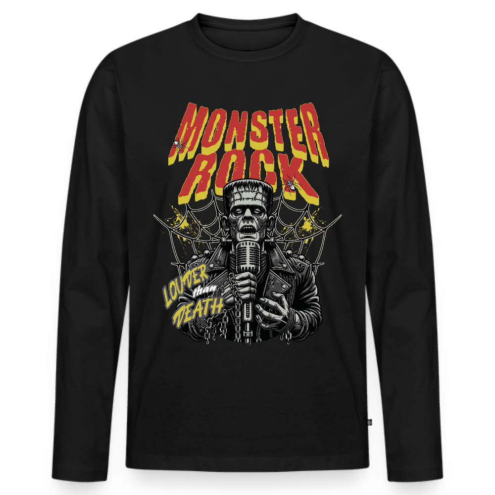 Monster Rock – Louder Than Death - Männer Premium Bio Langarmshirt - Schwarz