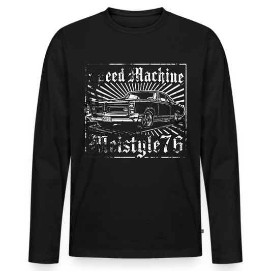 Speed Machine - Männer Premium Bio Langarmshirt - Schwarz
