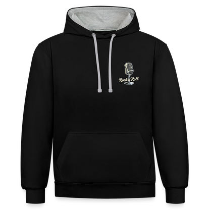 Old School Diner – Classic 50s Style - Kontrast-Hoodie - Schwarz/Grau meliert