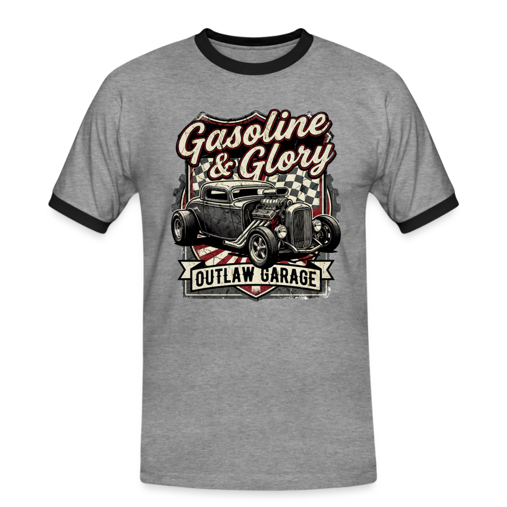 Männer Kontrast-T-Shirt - Grau meliert/Schwarz