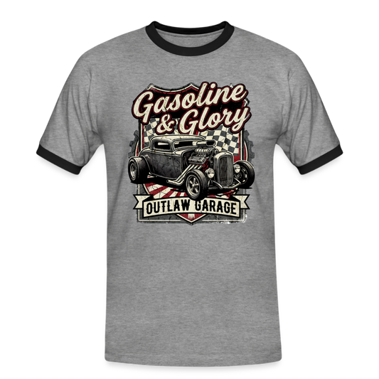 Männer Kontrast-T-Shirt - Grau meliert/Schwarz