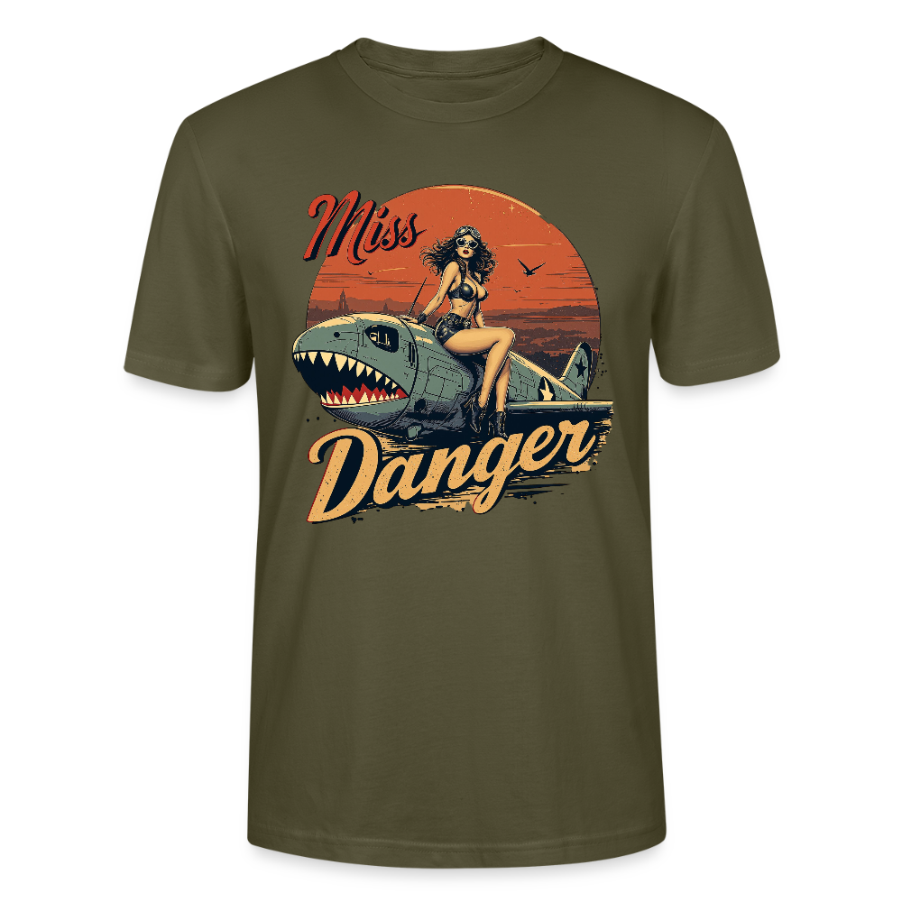 Miss Danger – Vintage Pin-Up Squadron - Unisex T-Shirt - Khaki