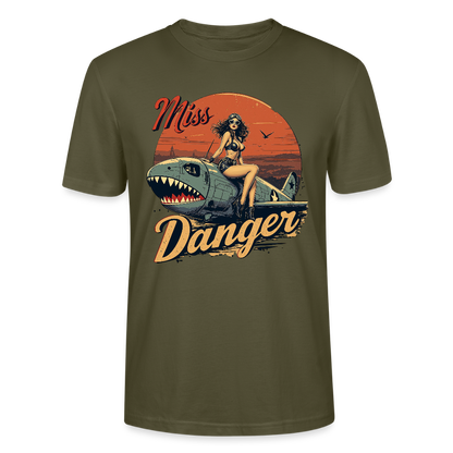 Miss Danger – Vintage Pin-Up Squadron - Unisex T-Shirt - Khaki