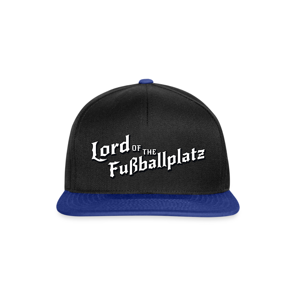 Lord of the Fußballplatz – Der einzig wahre Herr der Kreisliga - Snapback Cap - Schwarz/Königsblau