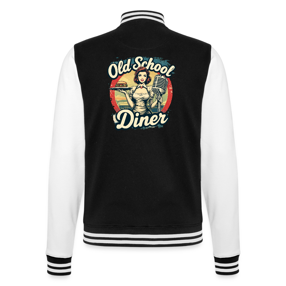 Old School Diner – Classic 50s Style - College-Sweatjacke - Schwarz/Weiß