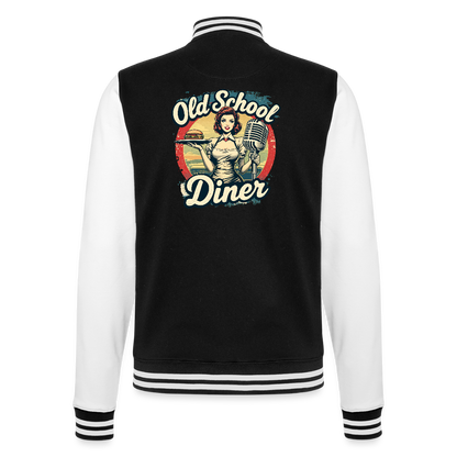 Old School Diner – Classic 50s Style - College-Sweatjacke - Schwarz/Weiß