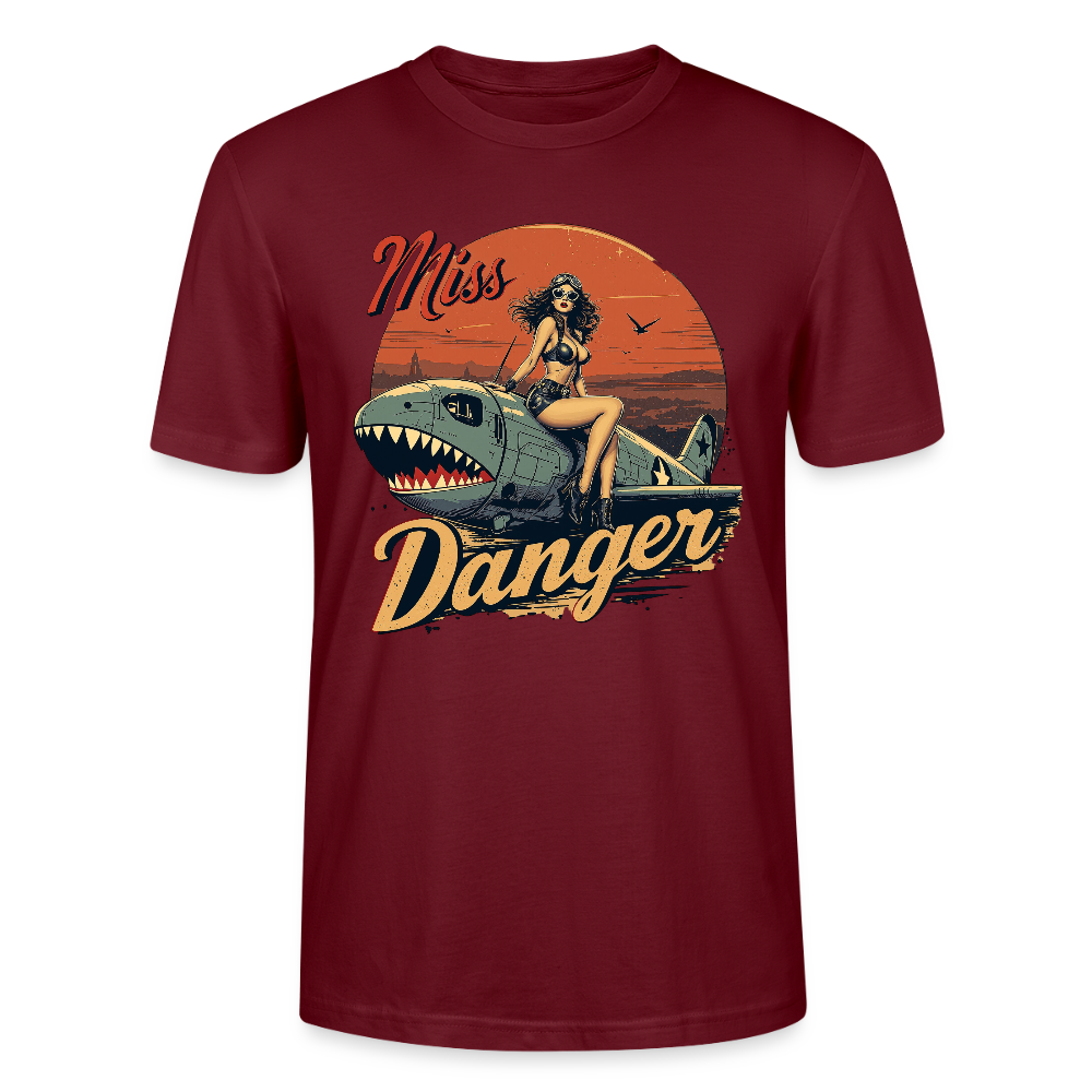 Miss Danger – Vintage Pin-Up Squadron - Unisex T-Shirt - Burgunderrot