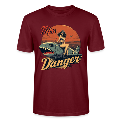 Miss Danger – Vintage Pin-Up Squadron - Unisex T-Shirt - Burgunderrot
