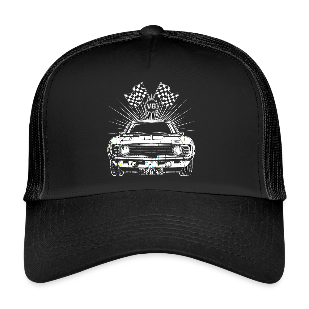 V8 Power – Born to Roar - Trucker Cap - Schwarz/Schwarz