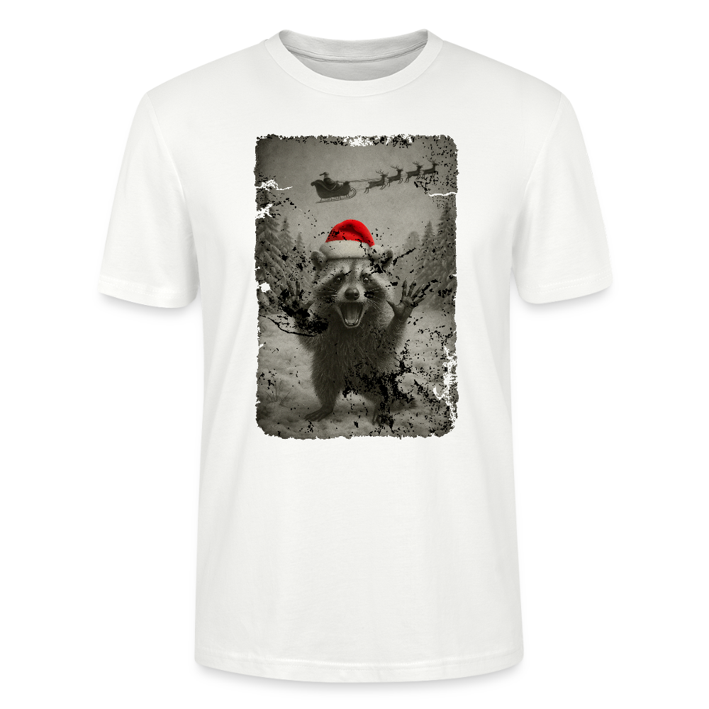 Lustiger Waschbär zu Weihnachten – Vintage Xmas Shirt - Premium T-Shirt - Weiß