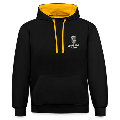 Old School Diner – Classic 50s Style - Kontrast-Hoodie - Schwarz/Gold