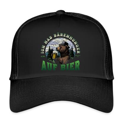 Bärenhunger auf Bier -  Trucker Cap - Schwarz/Schwarz