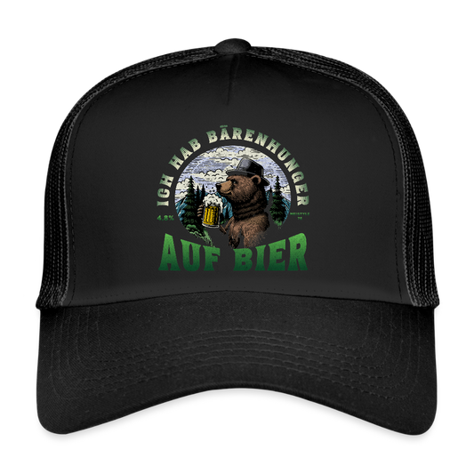 Bärenhunger auf Bier -  Trucker Cap - Schwarz/Schwarz