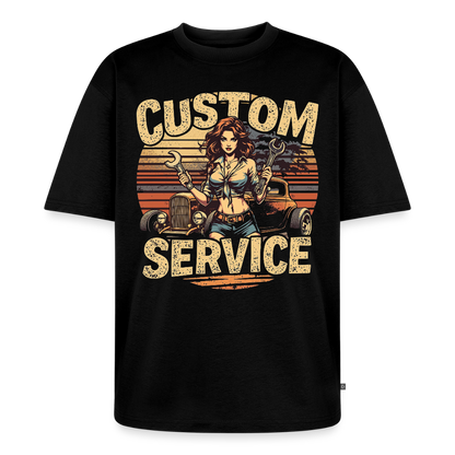 Custom Service – Hot Rod Garage Girl / Unisex Oversized Bio T-Shirt - Schwarz