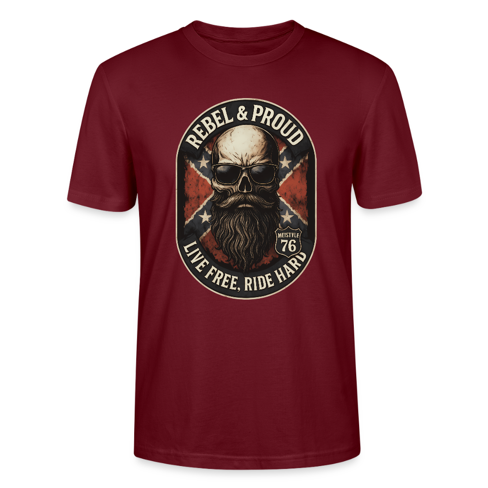 Rebel & Proud – Ride Hard Stanley/Stella Unisex T-Shirt CRAFTER - Burgunderrot