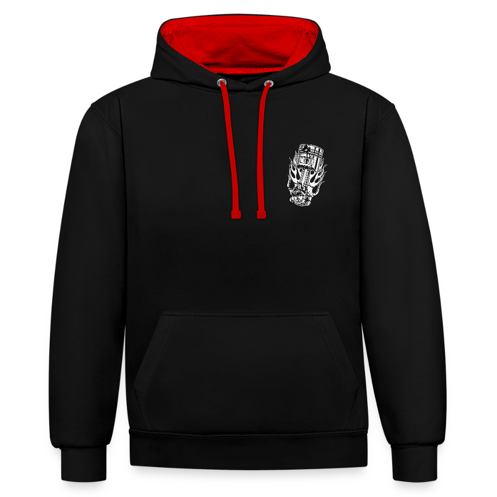 Hot Rod Honey - Kontrast-Hoodie - Schwarz/Rot