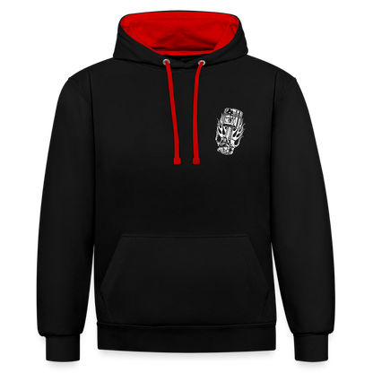 Hot Rod Honey - Kontrast-Hoodie - Schwarz/Rot