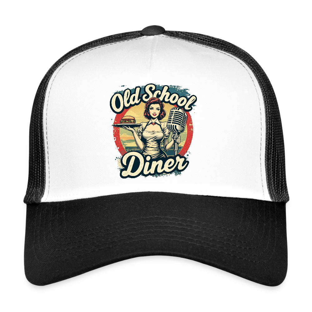 Old School Diner – Trucker Cap - Weiß/Schwarz