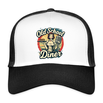 Old School Diner – Trucker Cap - Weiß/Schwarz