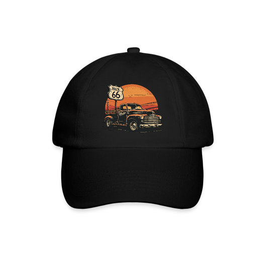 Route 66 Garage – Built to Last - Baseballkappe - Schwarz/Schwarz