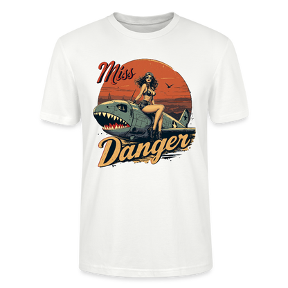 Miss Danger – Vintage Pin-Up Squadron - Unisex T-Shirt - Weiß