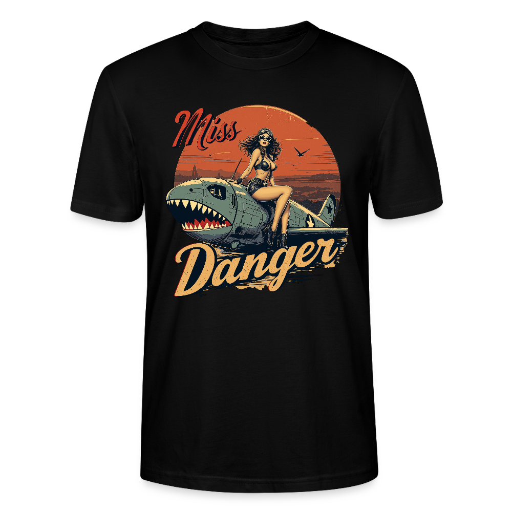 Miss Danger – Vintage Pin-Up Squadron - Unisex T-Shirt - Schwarz