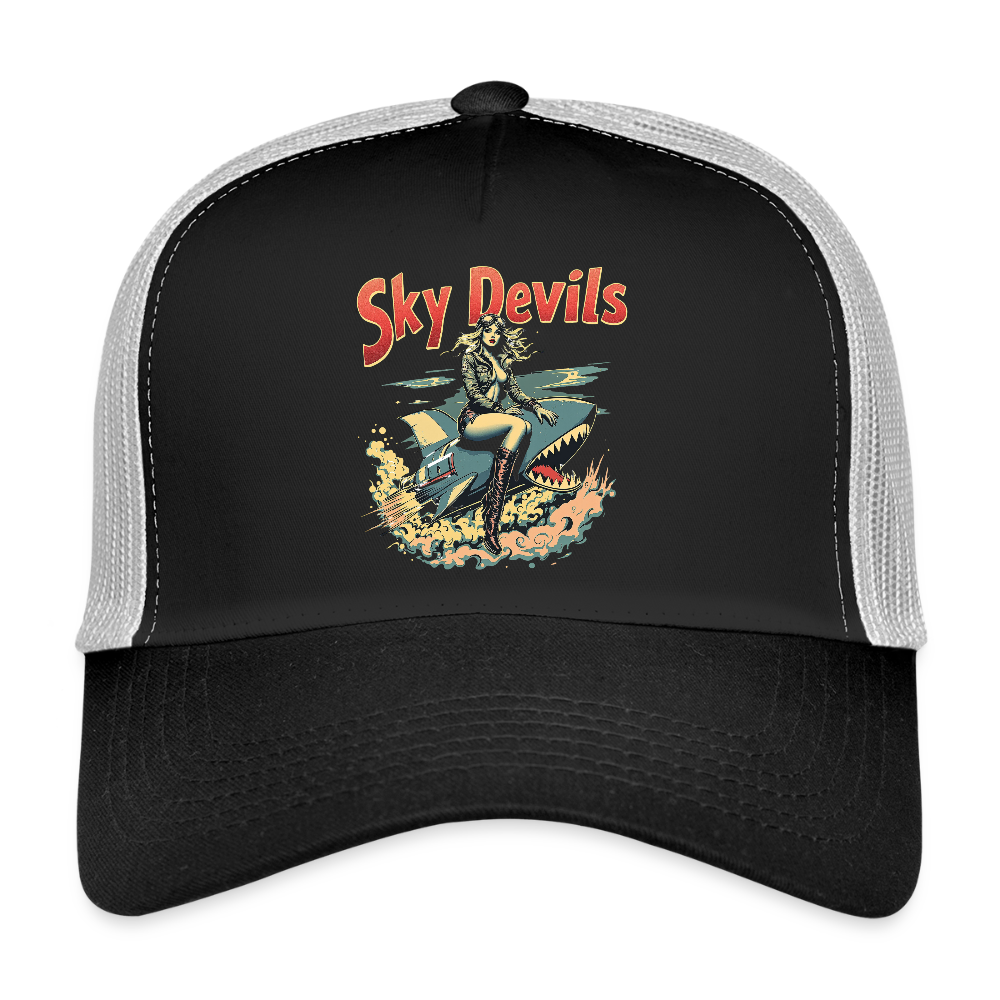 Sky Devils – Hell Yeah! - Trucker Cap - Schwarz/Steingrau