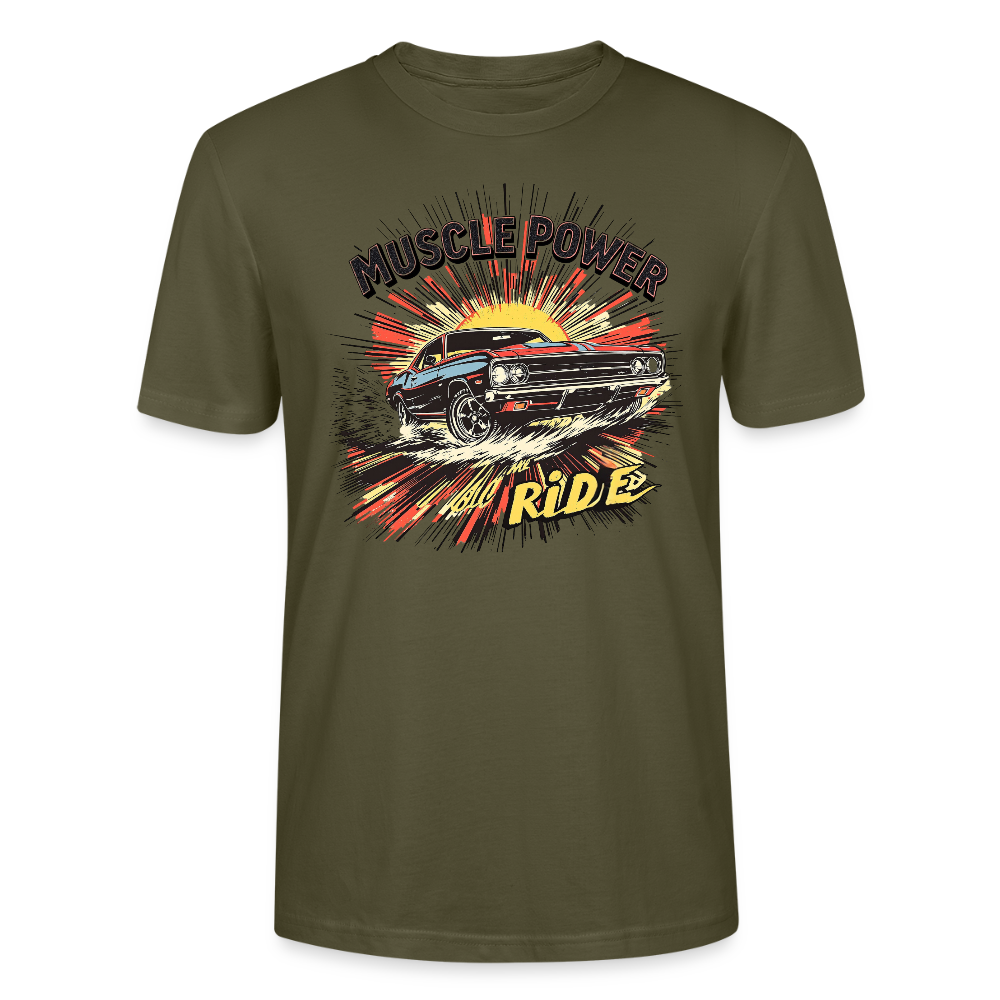 Muscle Power – Hold the Ride - Unisex T-Shirt - Khaki