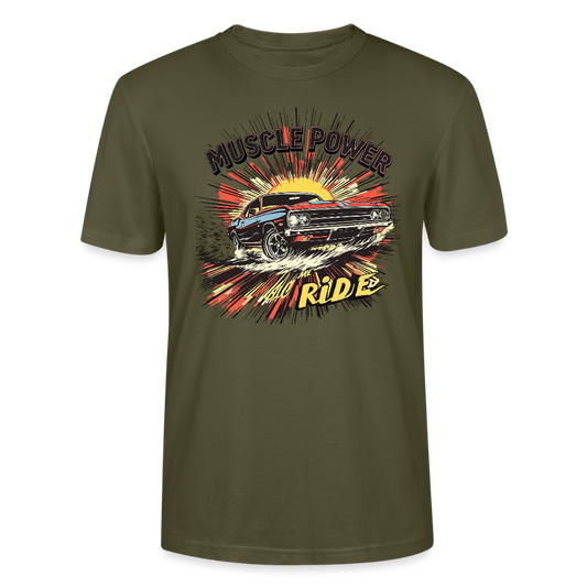 Muscle Power – Hold the Ride - Unisex T-Shirt - Khaki
