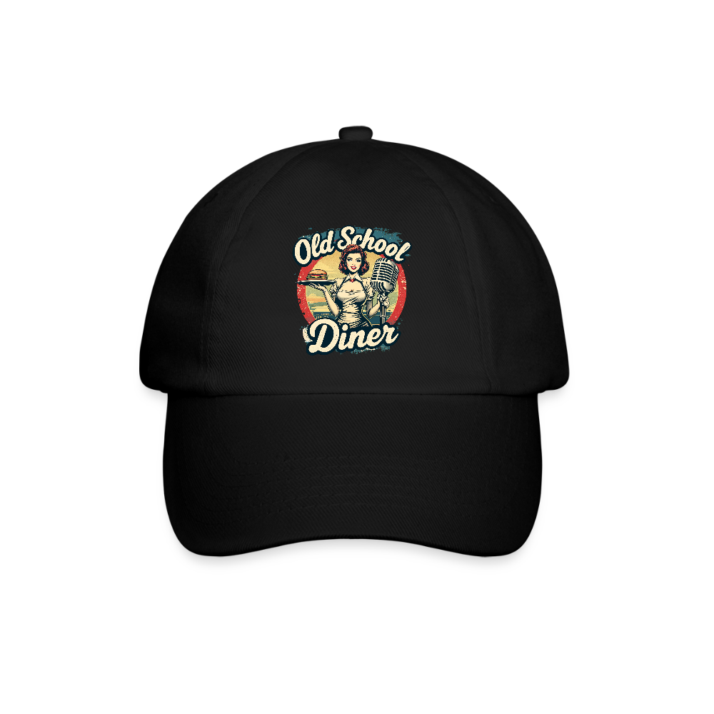 Old School Diner – Classic 50s Style - Baseballkappe - Schwarz/Schwarz