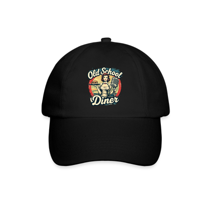Old School Diner – Classic 50s Style - Baseballkappe - Schwarz/Schwarz