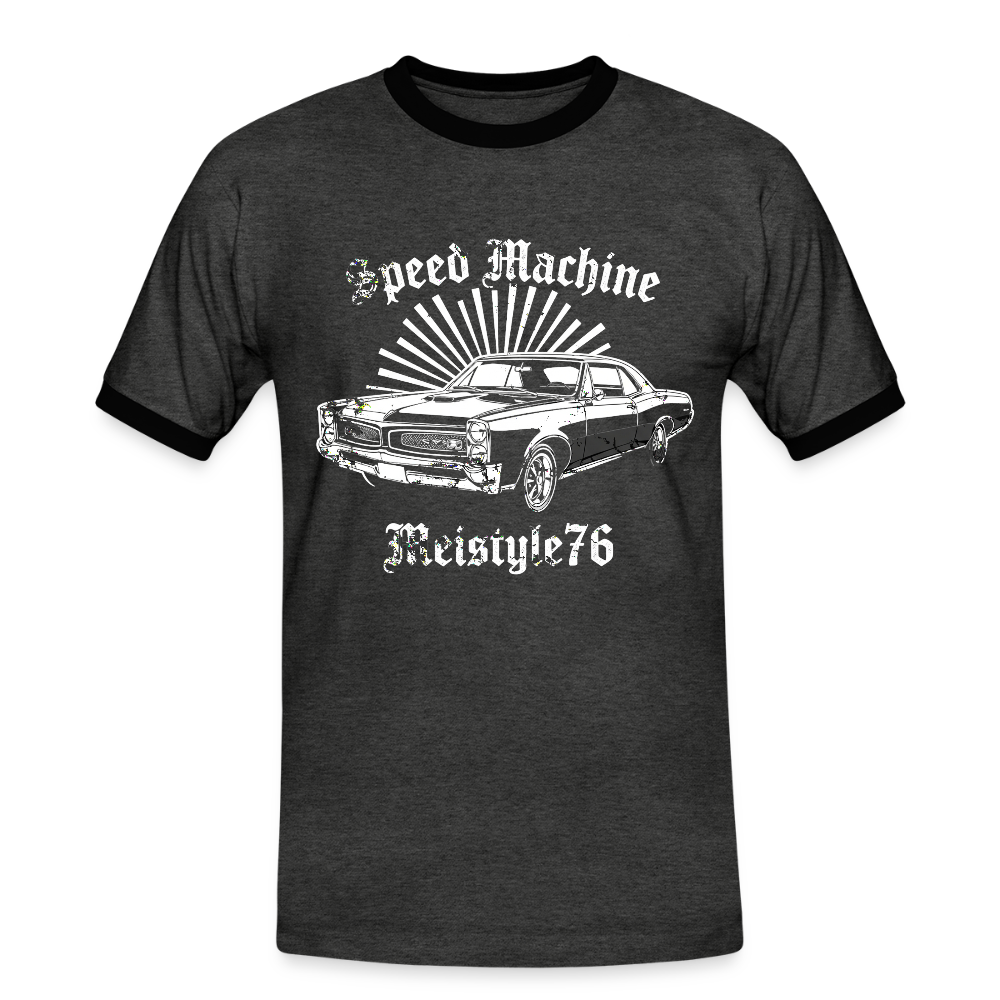 Speed Machine - Männer Kontrast-T-Shirt - Anthrazit/Schwarz