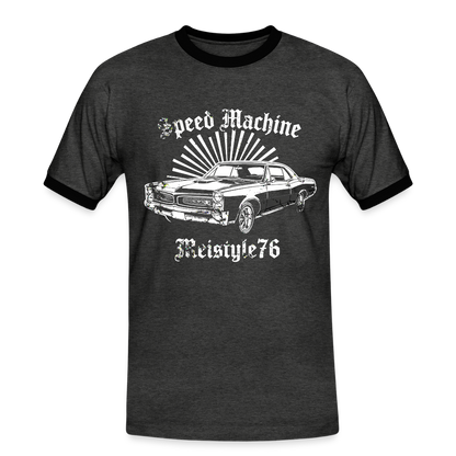 Speed Machine - Männer Kontrast-T-Shirt - Anthrazit/Schwarz