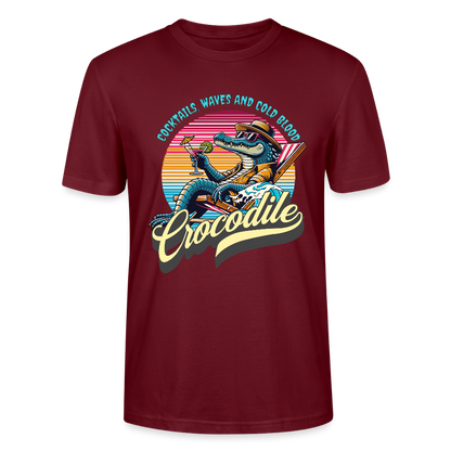 Cocktails, Waves & Cold Blood – Crocodile Chill - Stanley/Stella Unisex T-Shirt CRAFTER - Burgunderrot