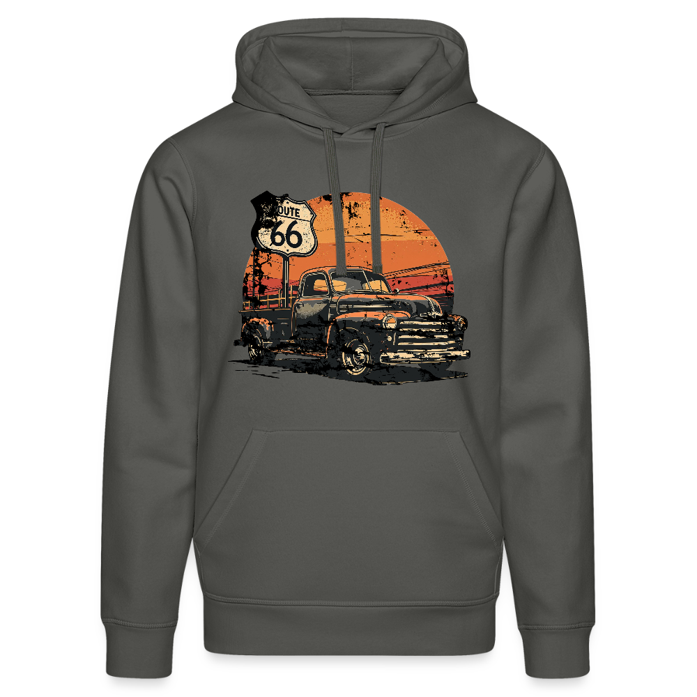 Route 66 Garage – Built to Last - Bio-Hoodie - Anthrazit