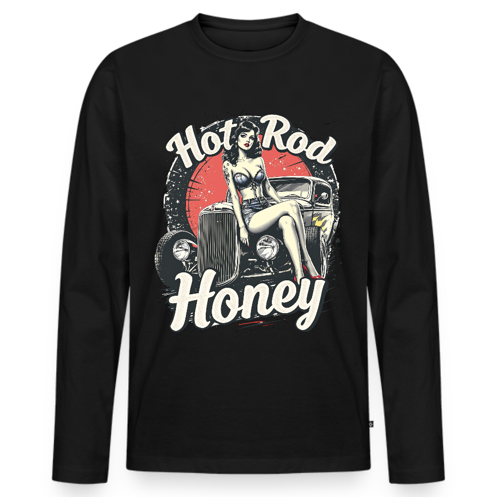 Hot Rod Honey - Männer Premium Bio Langarmshirt - Schwarz