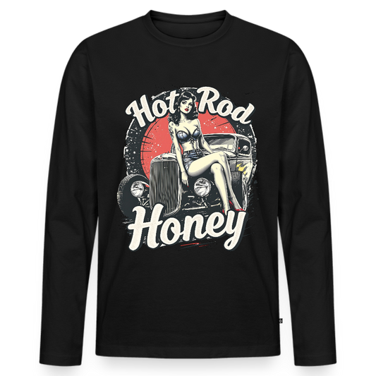 Hot Rod Honey - Männer Premium Bio Langarmshirt - Schwarz