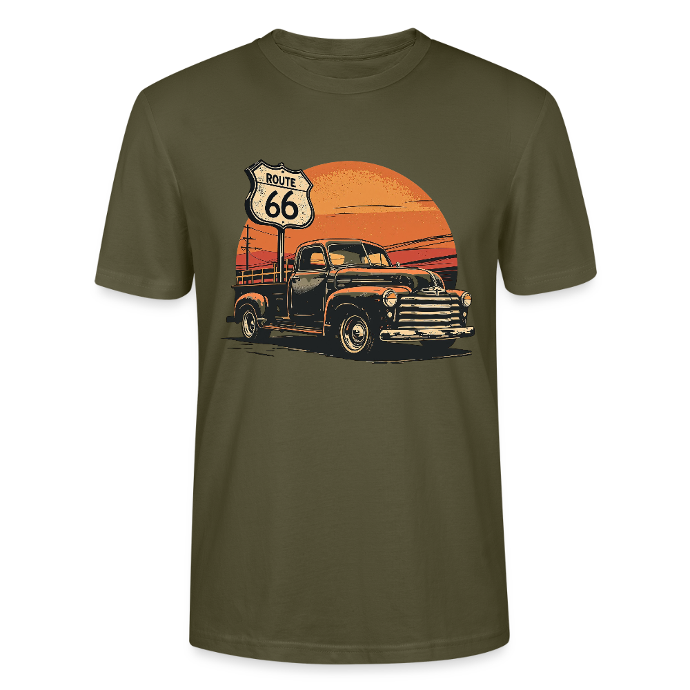 Route 66 Garage – Built to Last / Unisex T-Shirt - Khaki