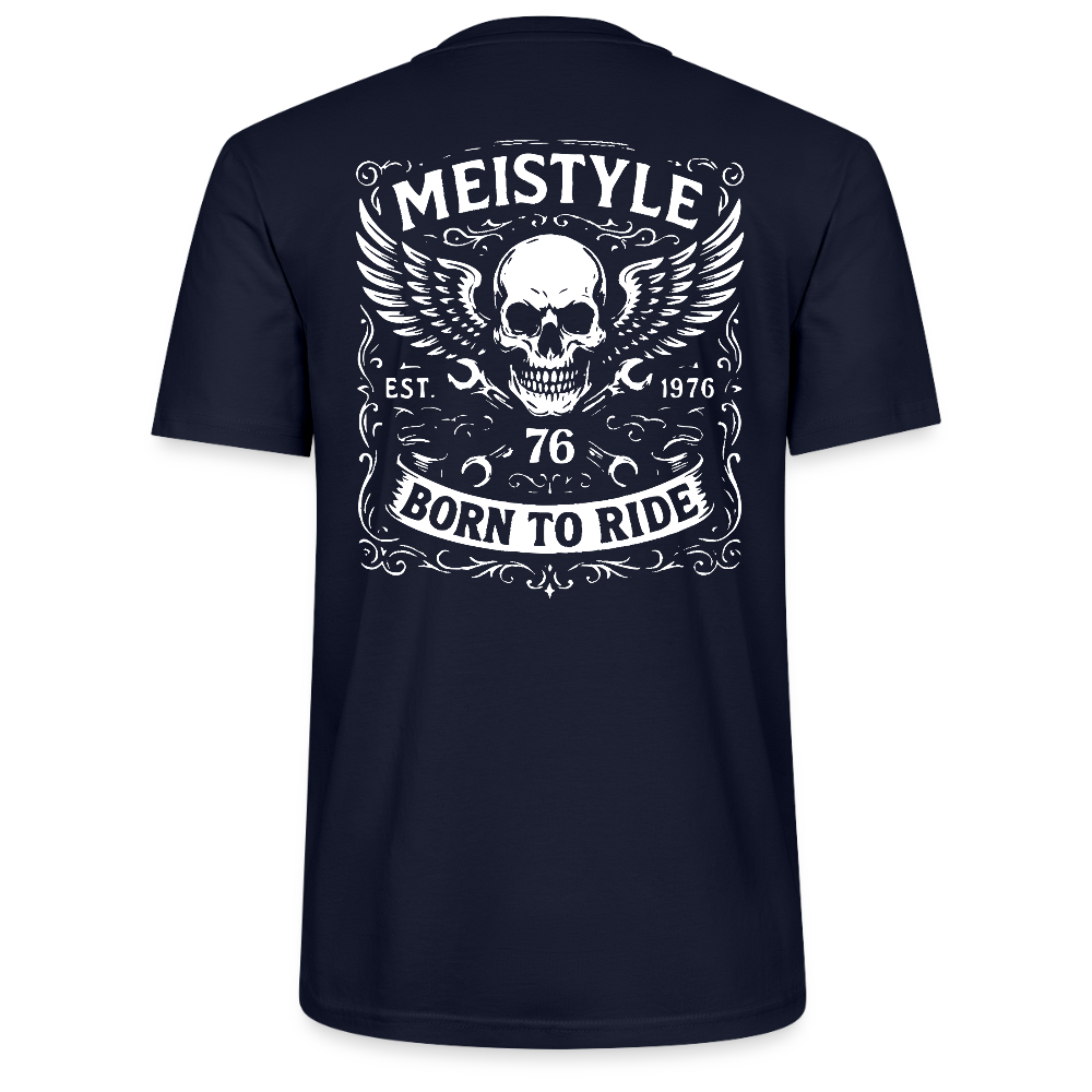 Backprint  Meistyle76 – Born to Ride - Stanley/Stella Unisex T-Shirt CRAFTER - Navy