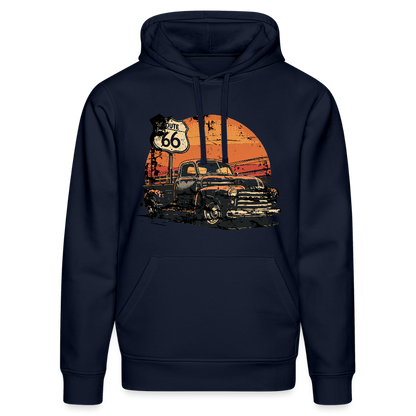 Route 66 Garage – Built to Last - Bio-Hoodie - French Navy