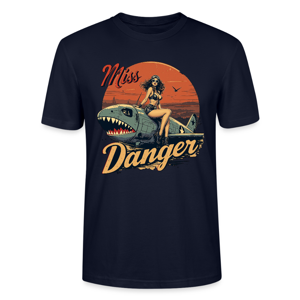 Miss Danger – Vintage Pin-Up Squadron - Unisex T-Shirt - Navy