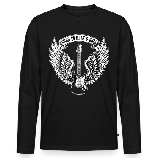 Männer Premium Bio Langarmshirt - Schwarz