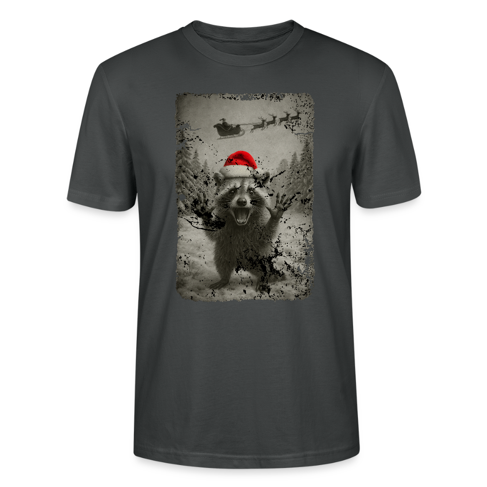 Lustiger Waschbär zu Weihnachten – Vintage Xmas Shirt - Premium T-Shirt - Anthrazit