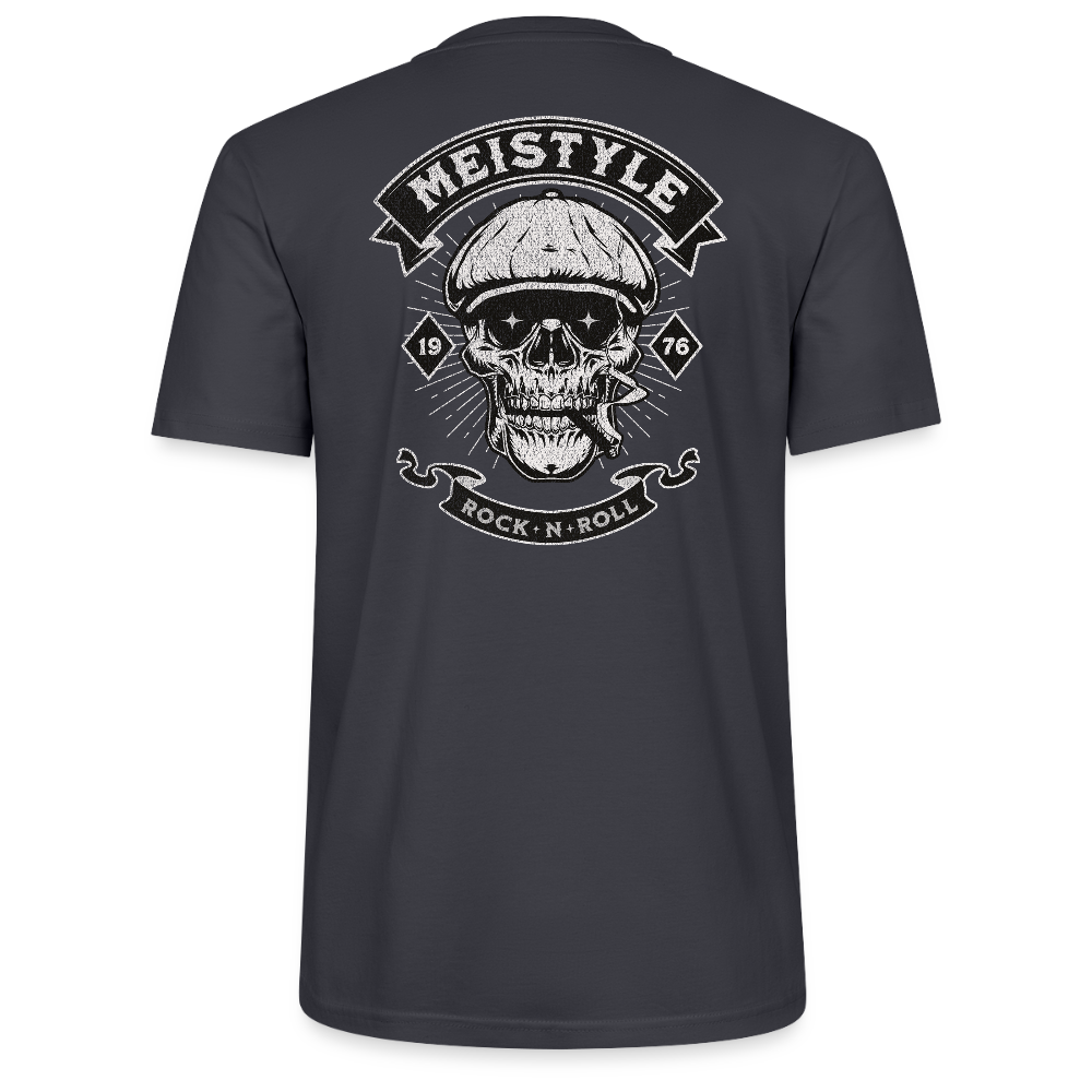Backprints  Meistyle 76 – Rock ’n’ Roll Skull -   Stanley/Stella Unisex T-Shirt CRAFTER - Dunkles Graublau