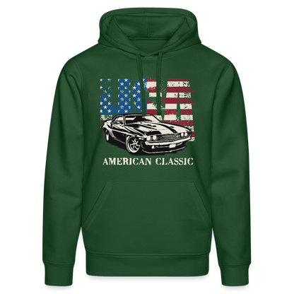USA American Classic – Muscle Car & Flag - Stanley/Stella Unisex Bio-Hoodie DRUMMER - Flaschengrün