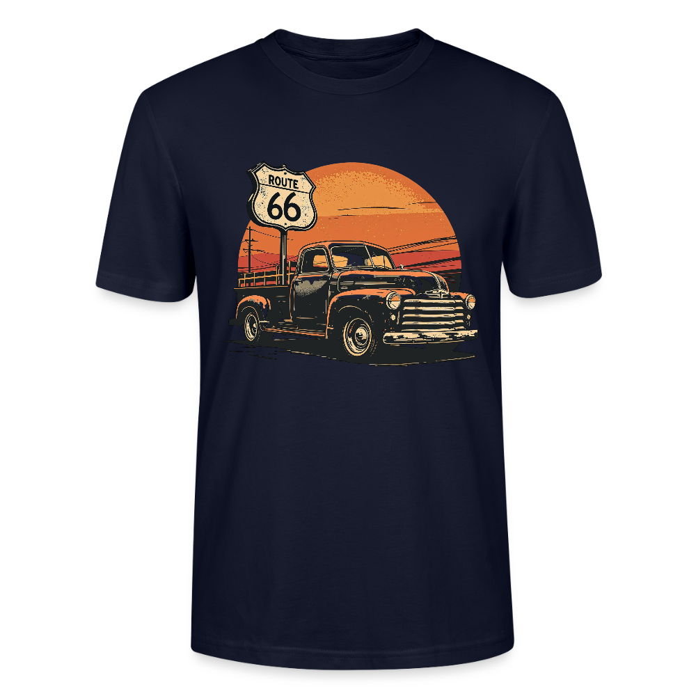 Route 66 Garage – Built to Last / Unisex T-Shirt - Navy