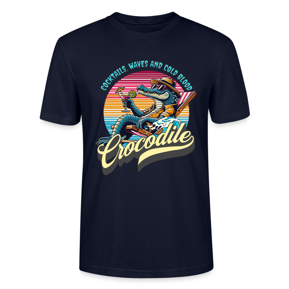 Cocktails, Waves & Cold Blood – Crocodile Chill - Stanley/Stella Unisex T-Shirt CRAFTER - Navy