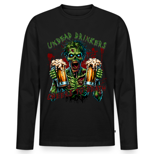 Undead Drinkers – Cheers to Death - Männer Premium Bio Langarmshirt - Schwarz